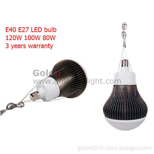 E40 LED High Bay Light 120W 100W 80W Meanwell Inbuilt Driver Ra80 E40 LED Bulb